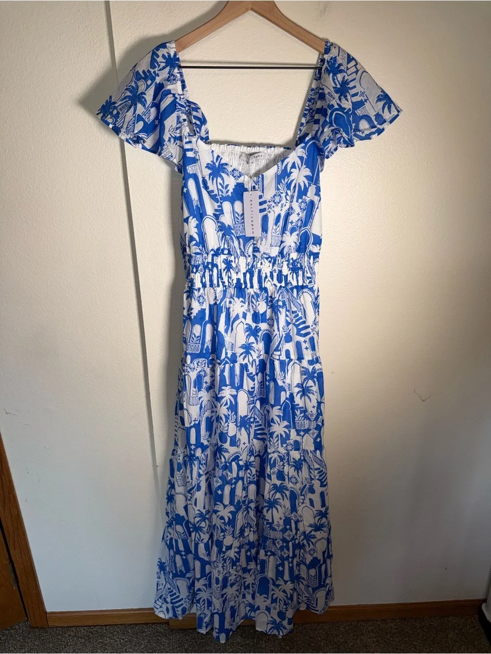 NWT BALTIC BORN Catira smocked lightweight cut out vacation maxi dress 1X - Picture 7 of 9